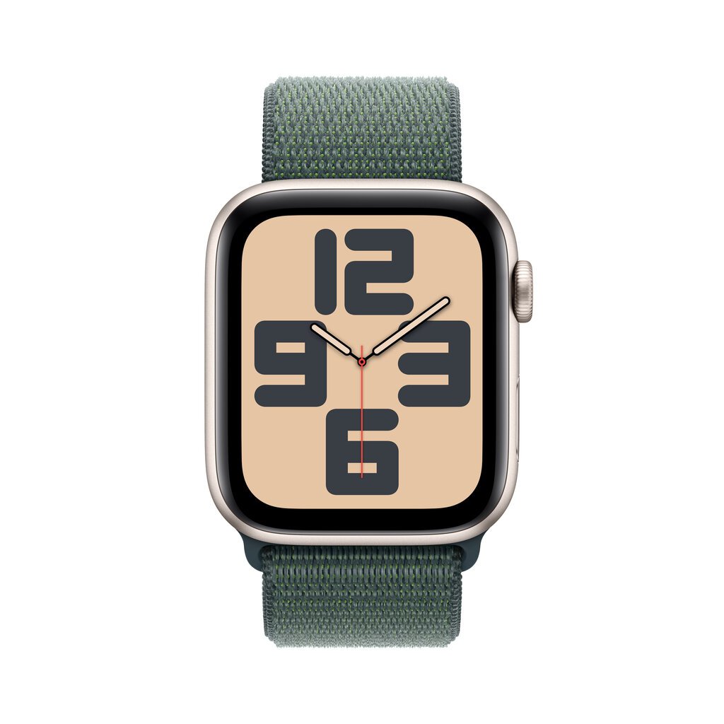 Apple Watch SE GPS 40mm Starlight Aluminium Case with Lake Green Sport Loop MXEH3ET/A hinta ja tiedot | Älykellot | hobbyhall.fi