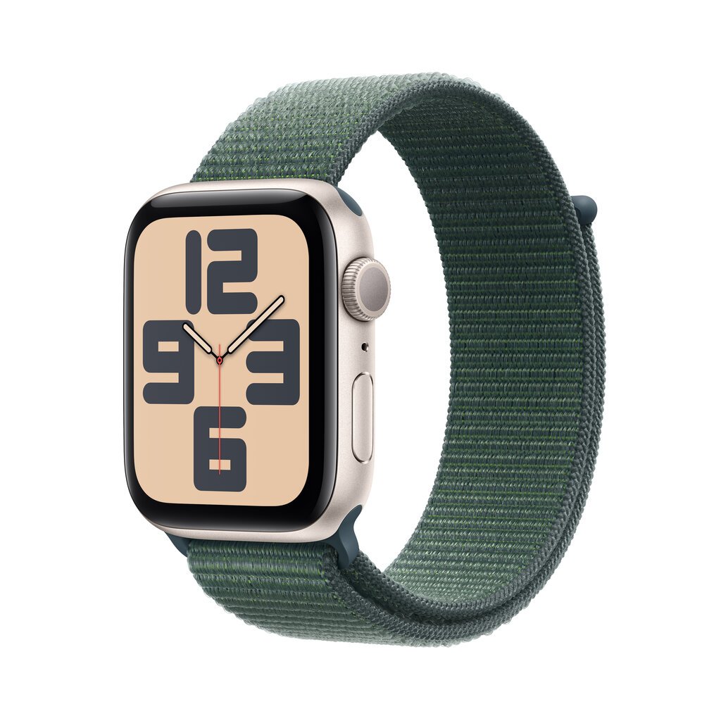 Apple Watch SE GPS 40mm Starlight Aluminium Case with Lake Green Sport Loop MXEH3ET/A hinta ja tiedot | Älykellot | hobbyhall.fi