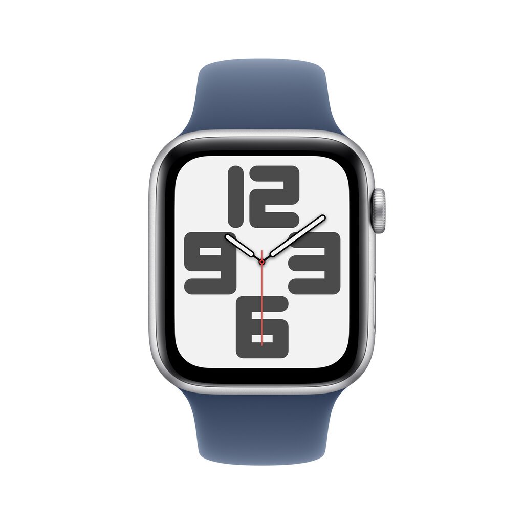 Apple Watch SE GPS 44mm Silver Aluminium Case with Denim Sport Band - M/L MXER3ET/A hinta ja tiedot | Älykellot | hobbyhall.fi