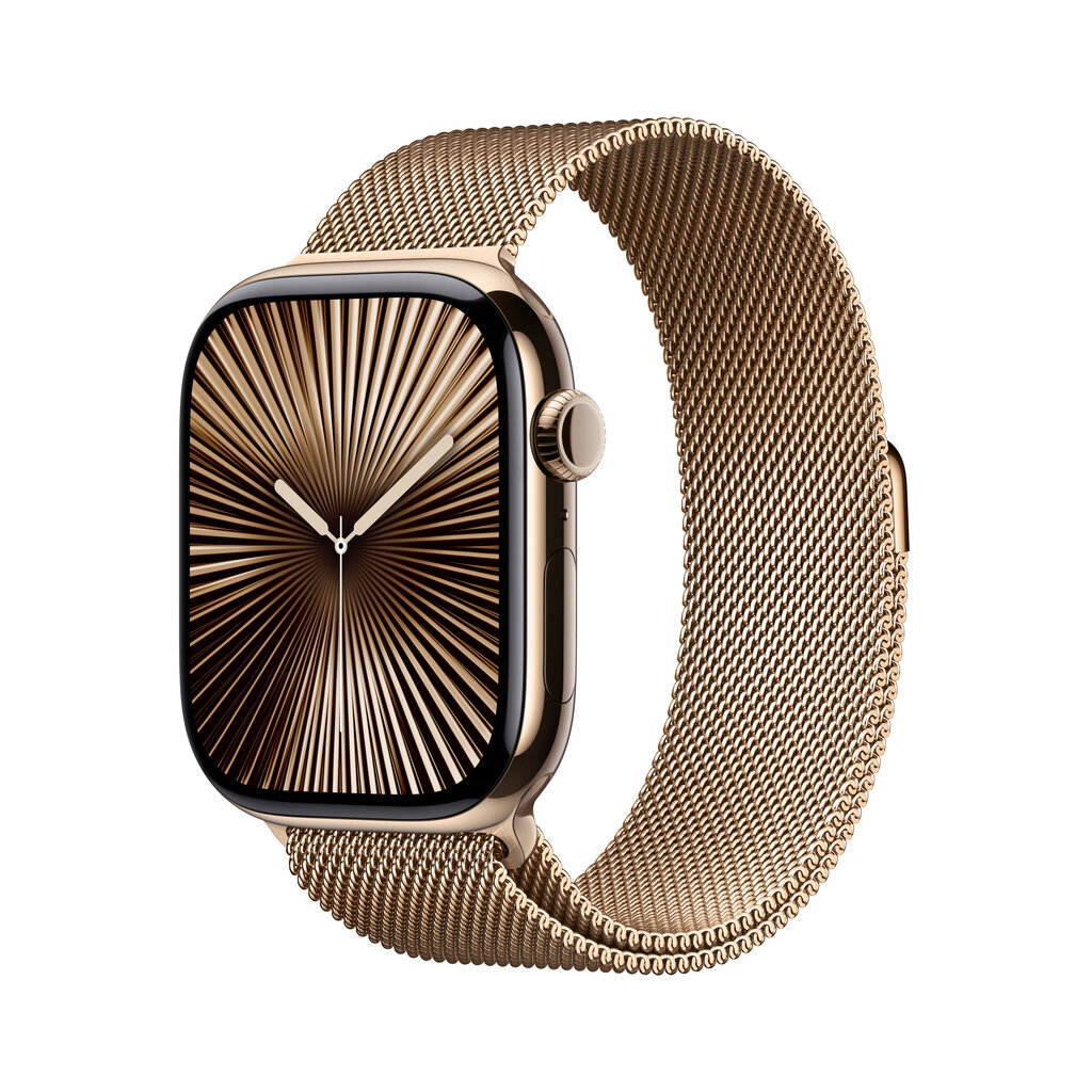 Apple Watch Series 10 GPS + Cellular 46mm Gold Titanium Case with Gold Milanese Loop - S/M MC7T4ET/A hinta ja tiedot | Älykellot | hobbyhall.fi