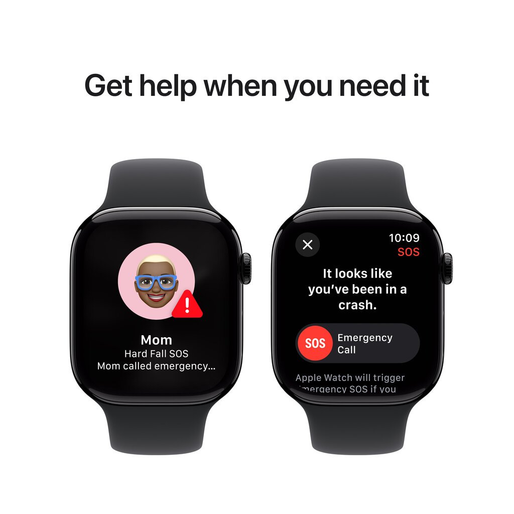 Apple Watch Series 10 GPS 46mm Jet Black Aluminium Case with Black Sport Band - M/L MWWQ3ET/A hinta ja tiedot | Älykellot | hobbyhall.fi