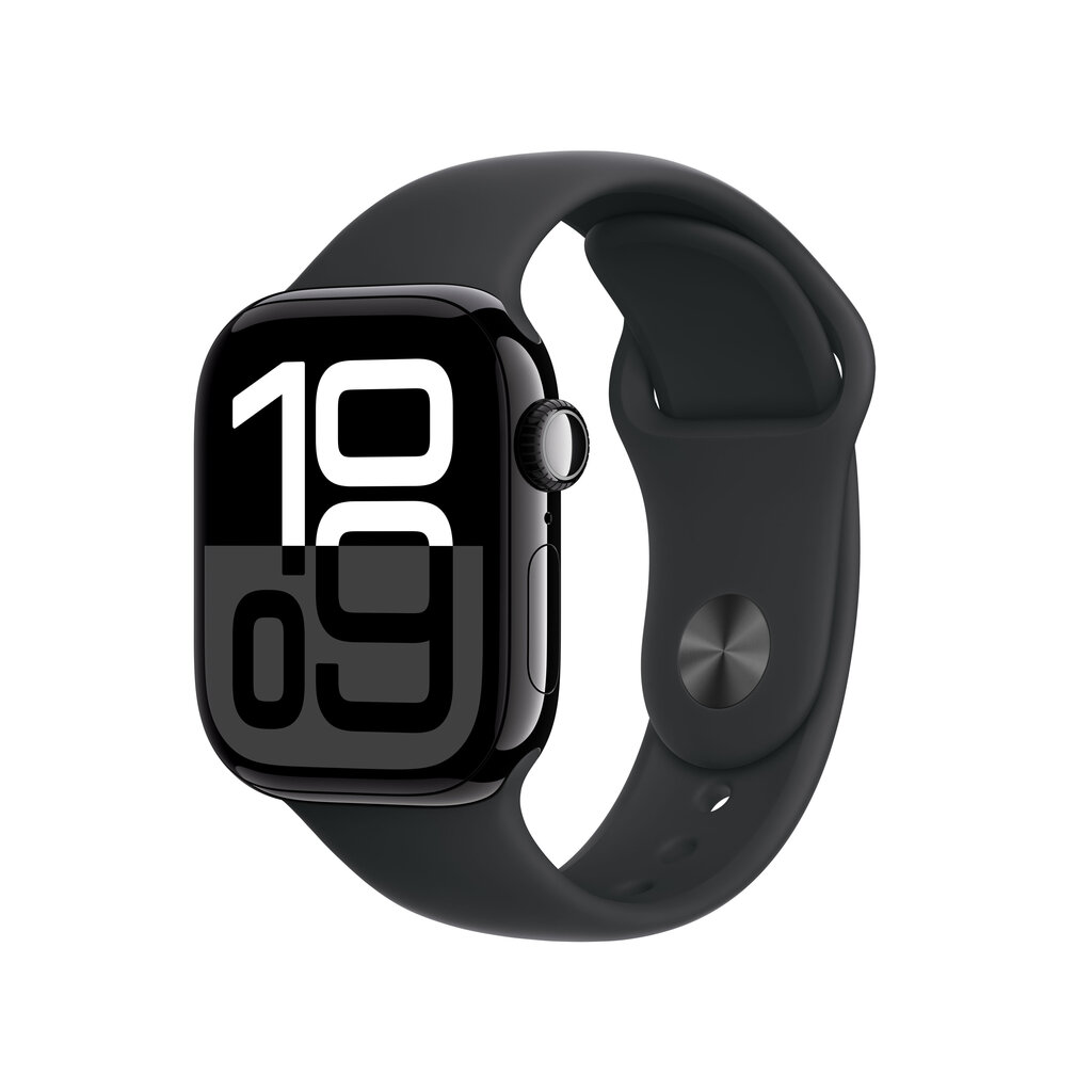 Apple Watch Series 10 GPS + Cellular 42mm Jet Black Aluminium Case with Black Sport Band - M/L MWX73ET/A hinta ja tiedot | Älykellot | hobbyhall.fi