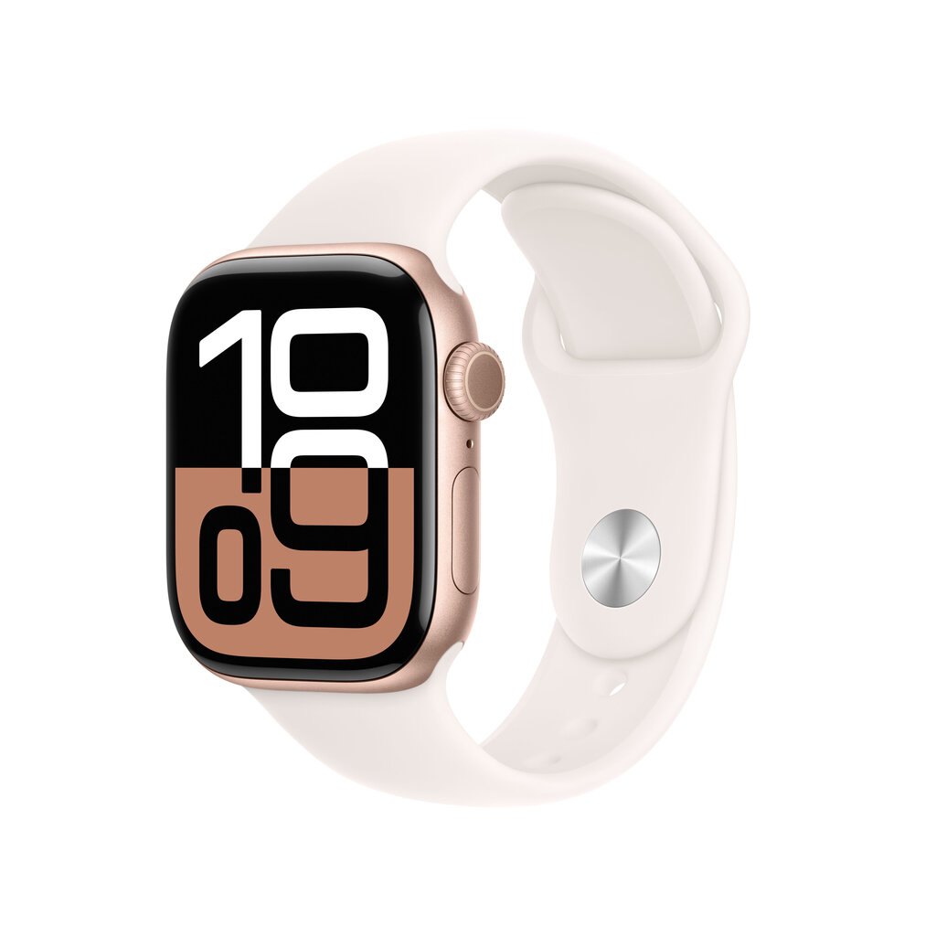 Apple Watch Series 10 GPS + Cellular 42mm Rose Gold Aluminium Case with Light Blush Sport Band - M/L MWXA3ET/A hinta ja tiedot | Älykellot | hobbyhall.fi