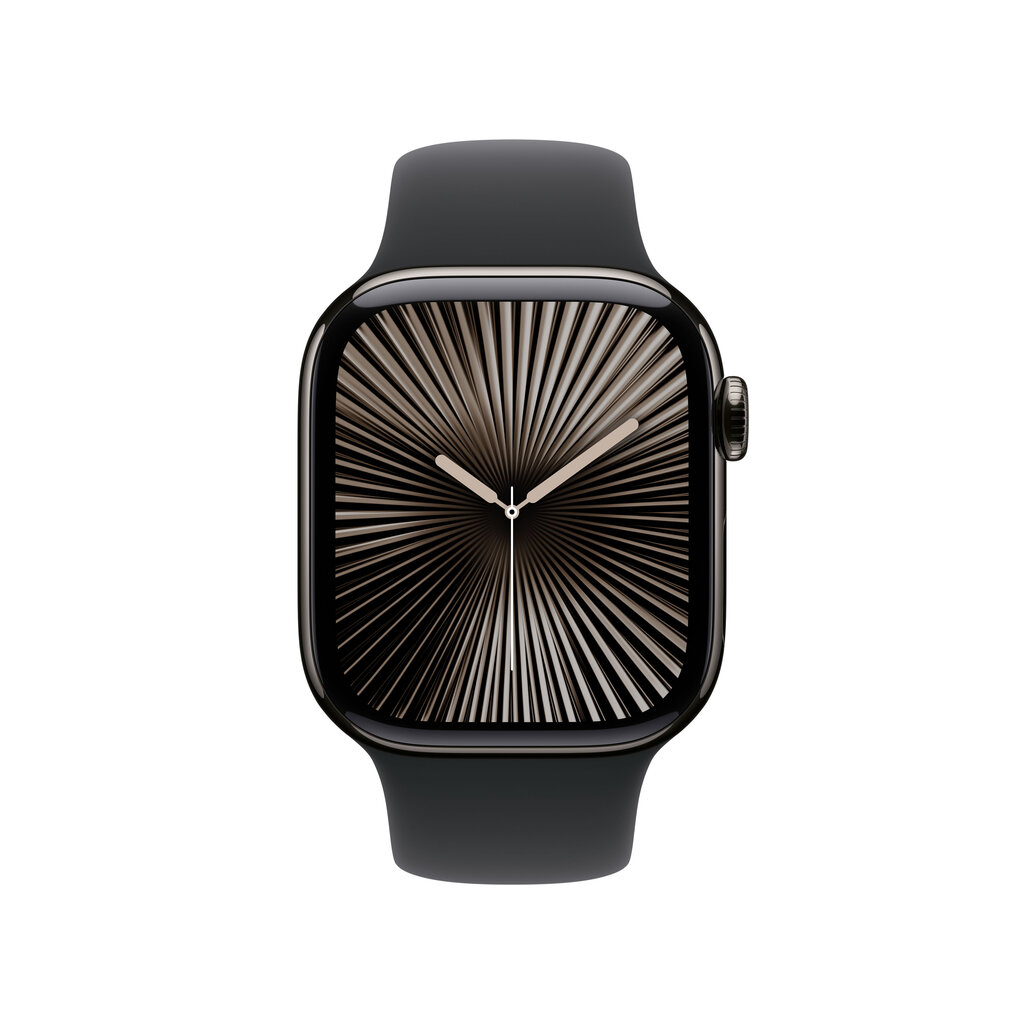 Apple Watch Series 10 GPS + Cellular 42mm Slate Titanium Case with Black Sport Band - M/L MWXH3ET/A hinta ja tiedot | Älykellot | hobbyhall.fi