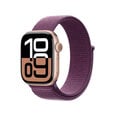 Apple Watch Series 10 GPS 42mm Rose Gold Aluminium Case with Plum Sport Loop MWWK3ET/A