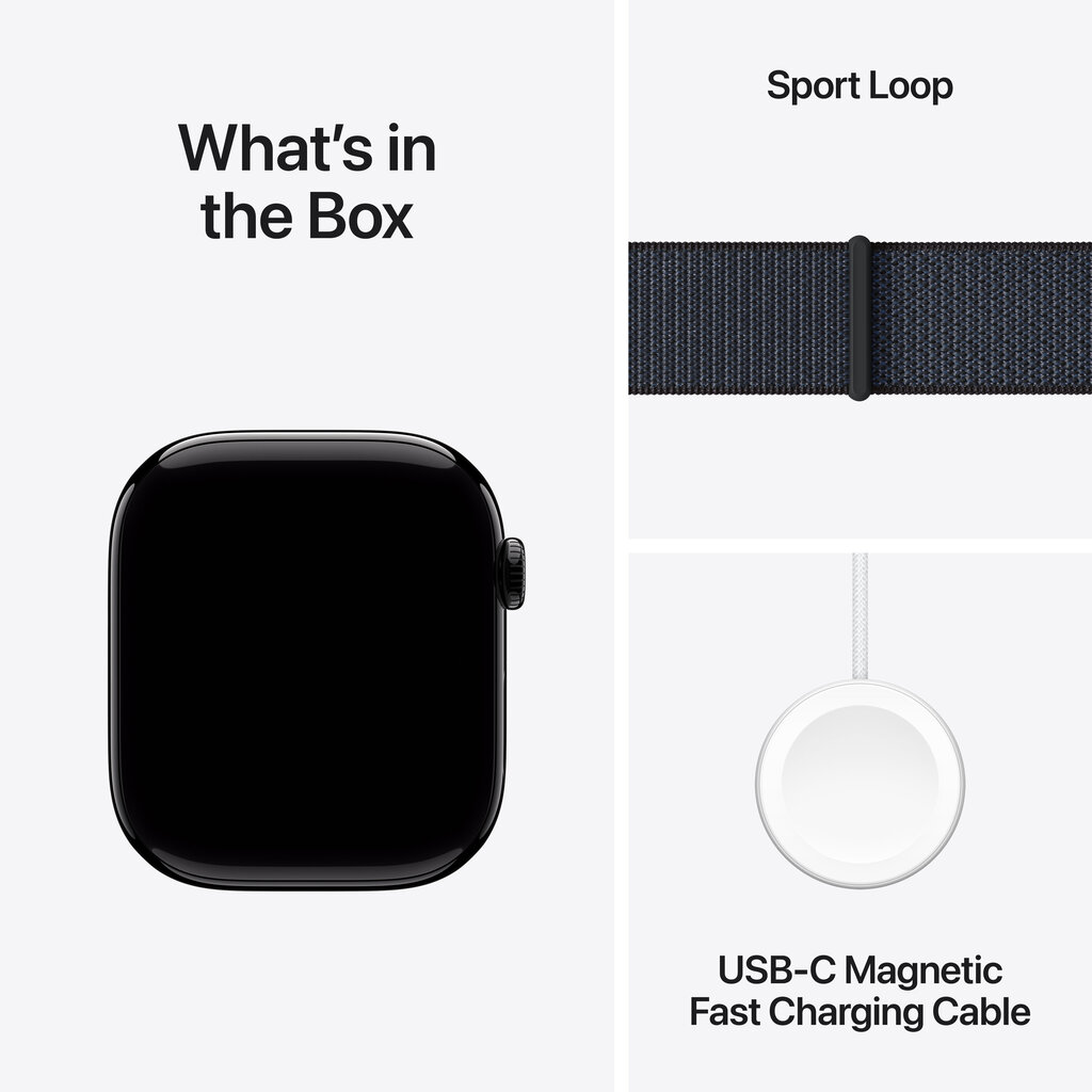 Apple Watch Series 10 GPS 46mm Jet Black Aluminium Case with Ink Sport Loop MWWR3ET/A hinta ja tiedot | Älykellot | hobbyhall.fi