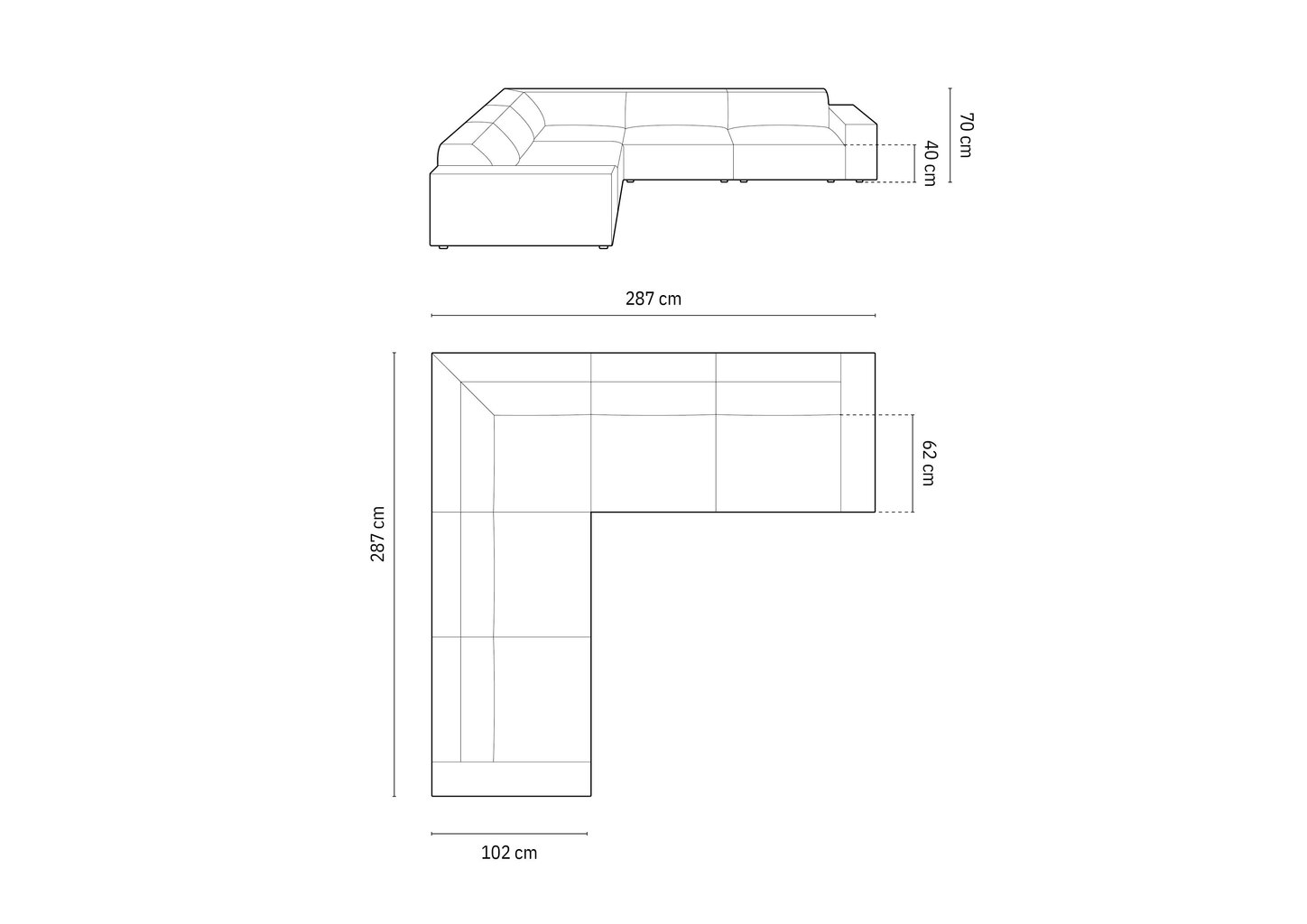 Pehmeä kulma Micadoni Jodie, 287x287x70 cm, vihreä hinta ja tiedot | Kulmasohvat ja divaanisohvat | hobbyhall.fi