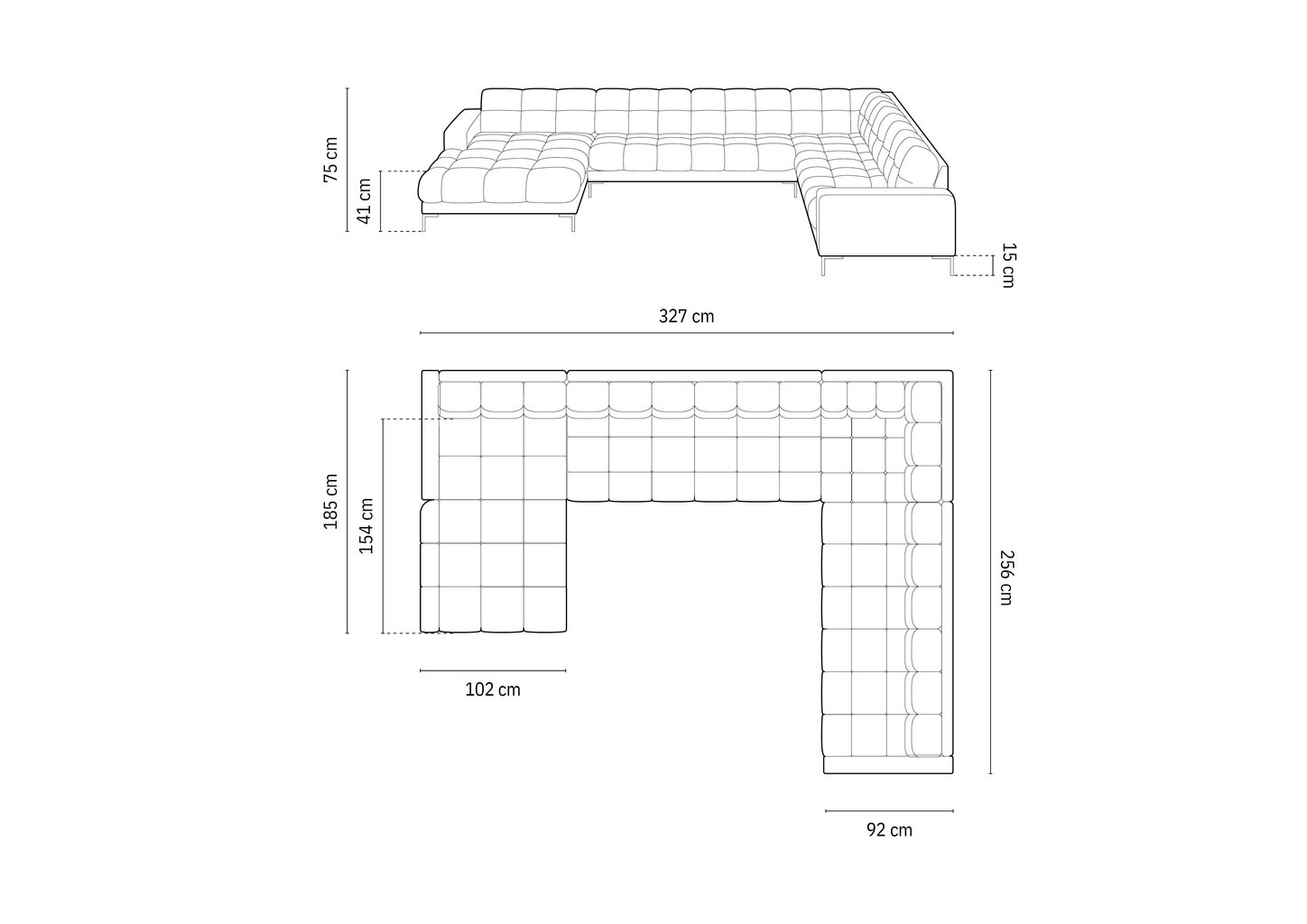 Pehmeä kulmasohva Micadoni Mamaia, 327x256x75 cm, punainen hinta ja tiedot | Kulmasohvat ja divaanisohvat | hobbyhall.fi