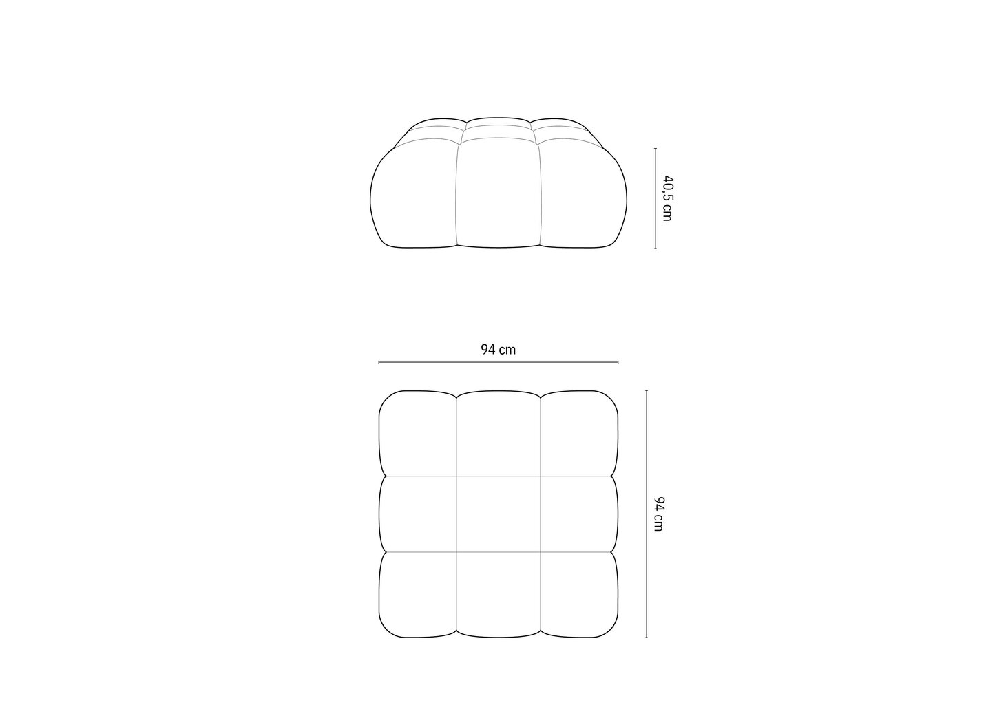 Rahi Micadoni Bellis, 94x94x40.5 cm, valkoinen hinta ja tiedot | Säkkituolit, rahit ja penkit | hobbyhall.fi