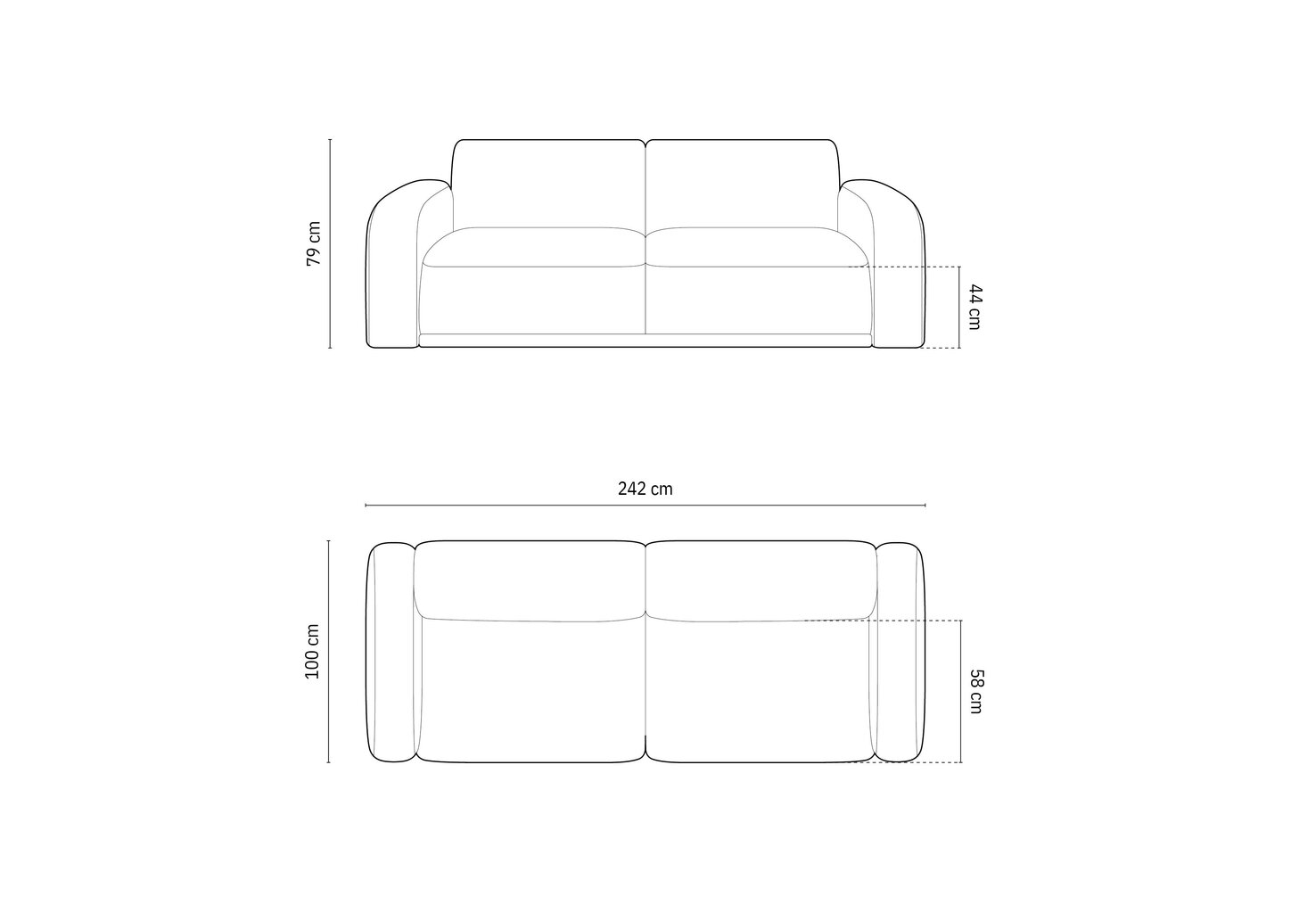 Sohva Micadoni Erin, 242x100x79 cm, hiekanväristä hinta ja tiedot | Sohvat ja vuodesohvat | hobbyhall.fi