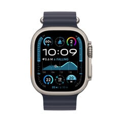 Apple Watch Ultra 2 GPS + Cellular 49mm Natural Titanium Case with Navy Ocean Band MX4D3UL/A hinta ja tiedot | Älykellot | hobbyhall.fi