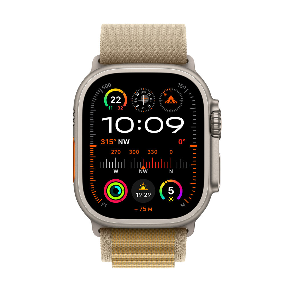 Apple Watch Ultra 2 GPS + Cellular 49mm Natural Titanium Case with Tan Alpine Loop - Small MX4E3UL/A hinta ja tiedot | Älykellot | hobbyhall.fi