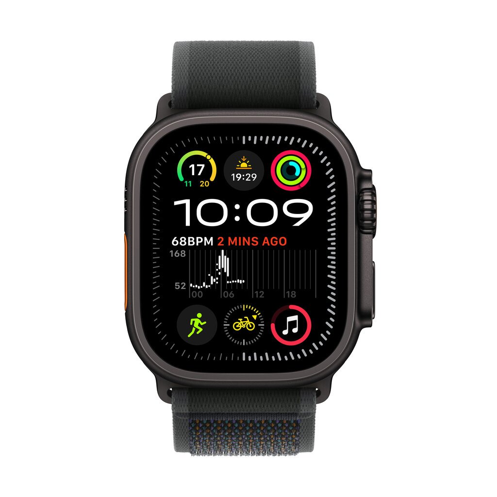 Apple Watch Ultra 2 GPS + Cellular 49mm Black Titanium Case with Black Trail Loop - S/M MX4U3UL/A hinta ja tiedot | Älykellot | hobbyhall.fi