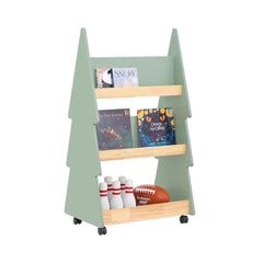 Lastenhuoneen kirjahylly 60x36x108cm vihreä hinta ja tiedot | Lastenhuoneen hyllyt | hobbyhall.fi