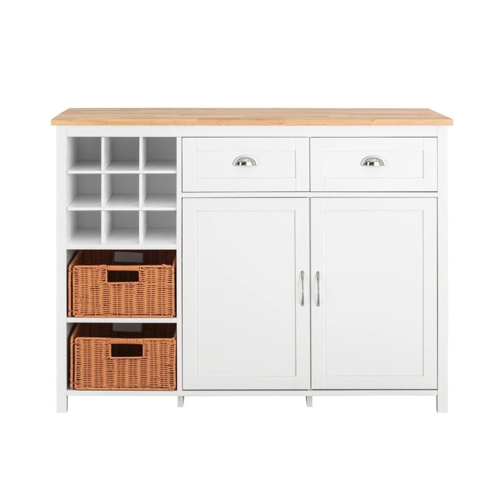 Keittiösaareke 120 x 56 x 90 cm valkoinen/beige hinta ja tiedot | Keittiön kaapit | hobbyhall.fi