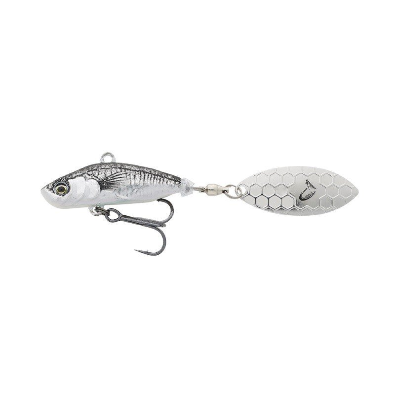 SavageGear 3D Sticklebait Tailspin 8cm/18g/2-6m musta hopea hinta ja tiedot | Vieheet ja uistimet | hobbyhall.fi