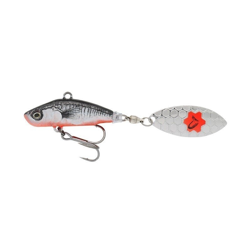 SavageGear 3D Sticklebait Tailspin 7,3 cm/13g/2-4m musta punainen hinta ja tiedot | Vieheet ja uistimet | hobbyhall.fi