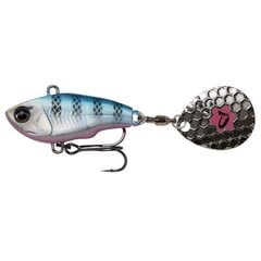 SavageGear Fat Tail Spin 8cm/24g/2-6m Sininen hopeanpunainen hinta ja tiedot | Vieheet ja uistimet | hobbyhall.fi