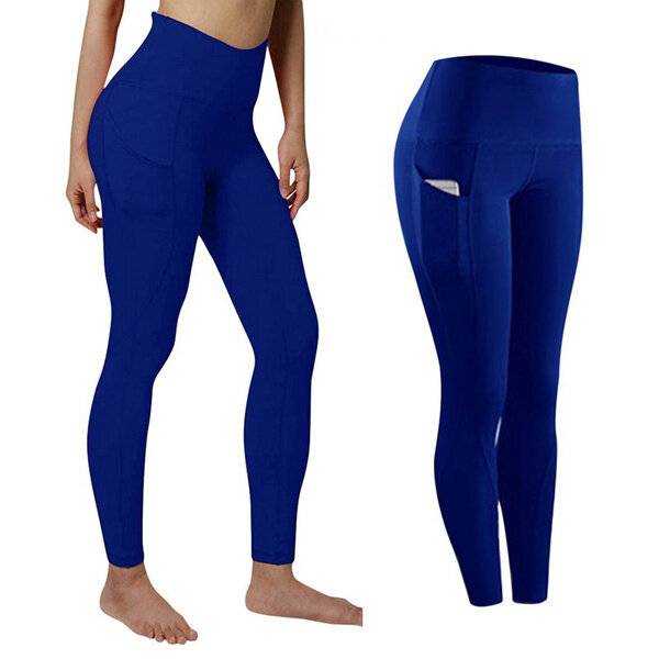 Naisten korkea vyötärö Leggingsit Gym Sport Running Pant Comfy Yoga Housut Housut