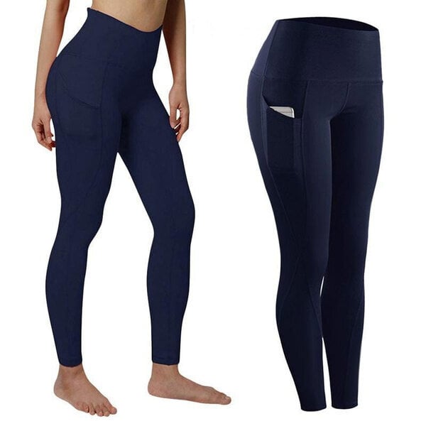 Naisten korkea vyötärö Leggingsit Gym Sport Running Pant Comfy Yoga Housut Housut