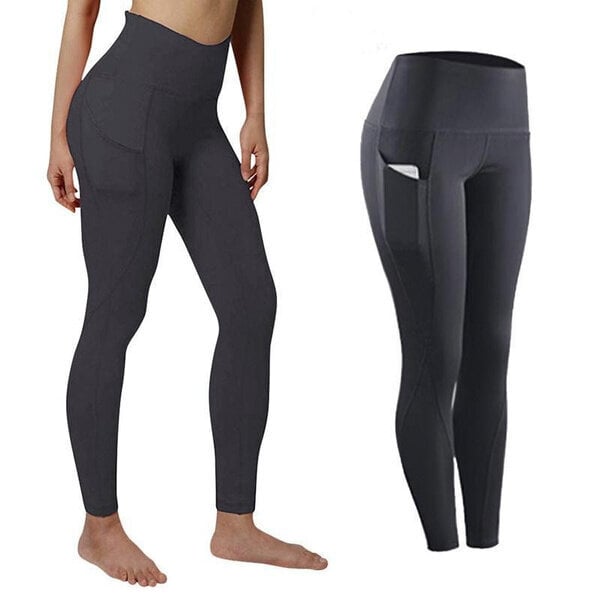 Naisten korkea vyötärö Leggingsit Gym Sport Running Pant Comfy Yoga Housut Housut