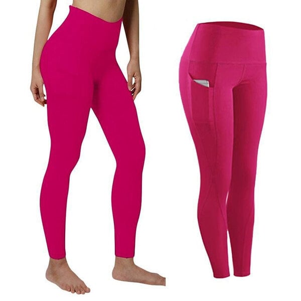 Naisten korkea vyötärö Leggingsit Gym Sport Running Pant Comfy Yoga Housut Housut