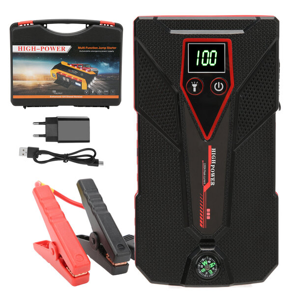 Car Jump Starter Laaja sovellus 32800mAh Turvallinen rakenne Pikalataus LED-taskulamppu Auton akkulaturi 100-240V