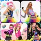 Naiset 1980-luvun Retro Neon Prom Party Fishnet käsineet Headband Tutu hame värikäs kaulakoru rannerengas vyötärö laukku asettaa hinta ja tiedot | Naamiaisasut | hobbyhall.fi