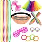 Naiset 1980-luvun Retro Neon Prom Party Fishnet käsineet Headband Tutu hame värikäs kaulakoru rannerengas vyötärö laukku asettaa hinta ja tiedot | Naamiaisasut | hobbyhall.fi