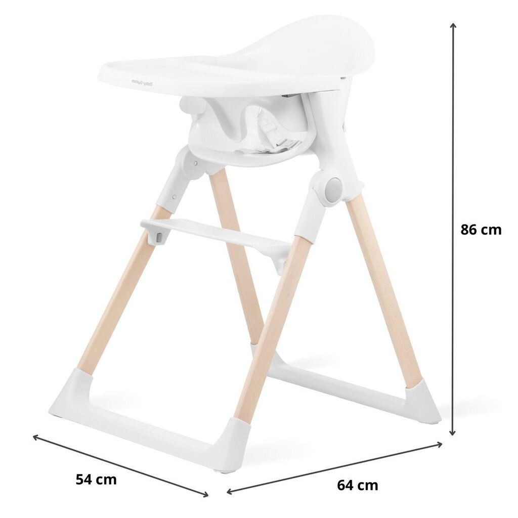 Kokoontaittuva syöttötuoli Nina Moby-System, valkoinen hinta ja tiedot | Syöttötuolit | hobbyhall.fi