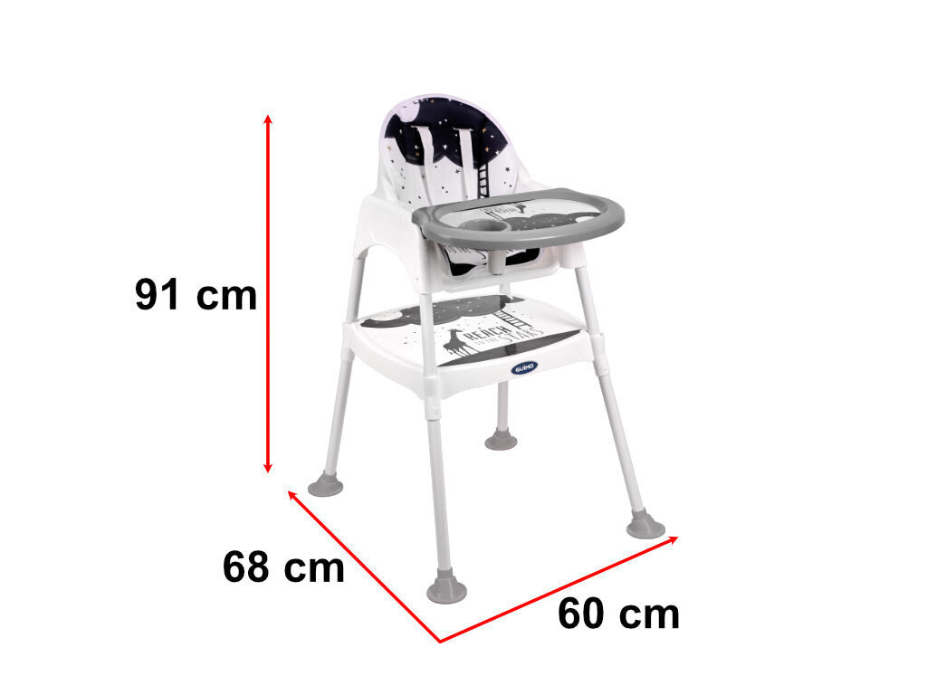 Syöttötuoli 3in1, valkoinen hinta ja tiedot | Syöttötuolit | hobbyhall.fi