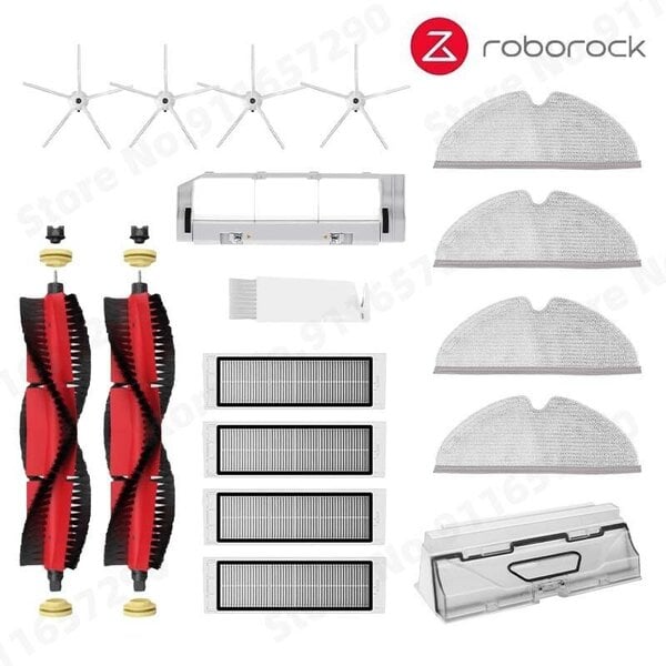 Roborock S5 MAX S50 MAX S55 MAX S6 MAXV HEPA-suodatin Sivu/pääharja Vesisäiliöalusta Moppipölylaatikko Pölynimurin tarvikkeet