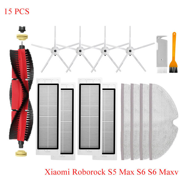 Xiaomi Roborock S5 Max S6 S6 Maxv -pölynimurin vaihtosarja Rullaharja HEPA-suodatin Moppiliinatarvikkeet Varaosat