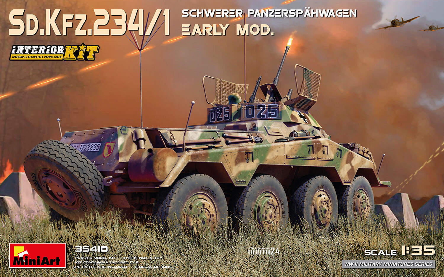 Liimattava malli MiniArt 35410 Sd.Kfz.234/1 Schwerer Panzerspähwagen Early Mod. Interior 1/35 hinta ja tiedot | Koottavat pienoismallit | hobbyhall.fi