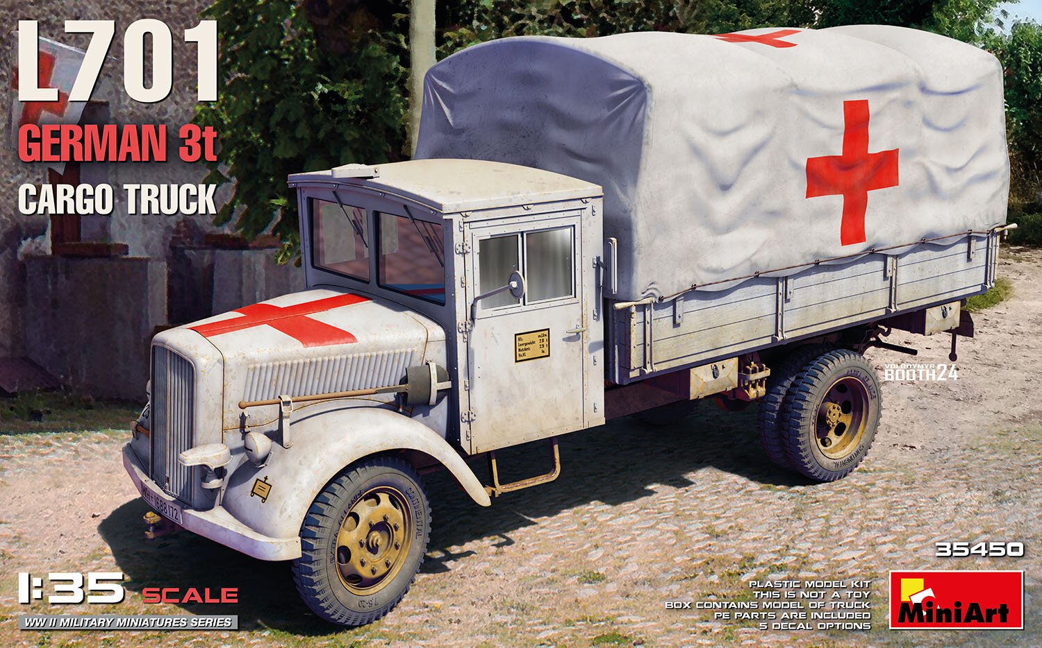 Liimattava malli MiniArt 35450 L701 German 3t Cargo Truck 1/35 hinta ja tiedot | Koottavat pienoismallit | hobbyhall.fi