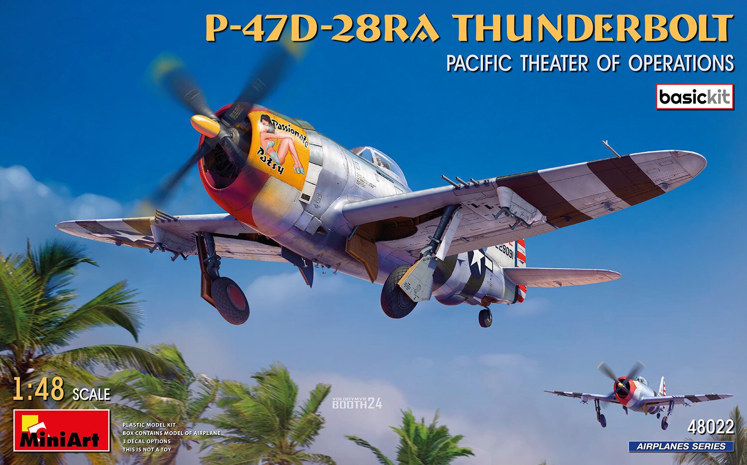 Liimattava malli MiniArt 48022 P-47D-28RA Thunderbolt Pacific Theater of Operations 1/48 hinta ja tiedot | Koottavat pienoismallit | hobbyhall.fi