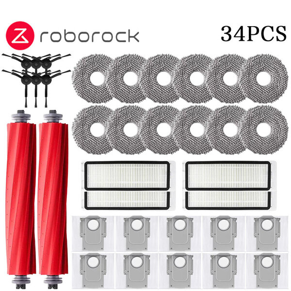 Roborock Q Revo / P10 A7400RR Robottipölynimurin lisävaruste Pääsivuharja Hepa-suodatin Moppiliinat Pölypussin varaosa