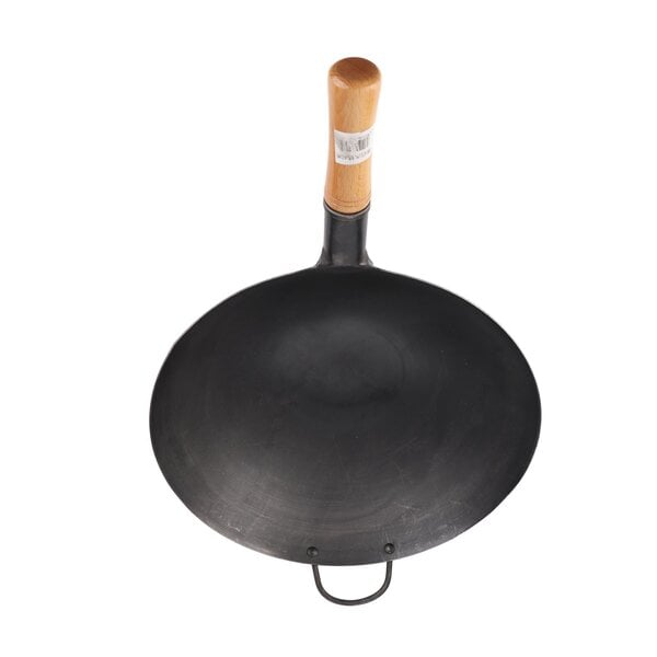 Wok-wok yhdellä kahvalla, ei kemiallisesti päällystettyä tarttumatonta paistinpannua, käsin vasarattu rautawok keittiöön 40 cm / 15,7 tuumaa