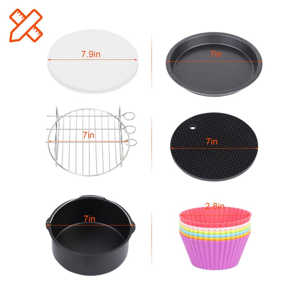 Air Fryer Accessories, Universal XL Kit Tower Duronic ja hinta ja tiedot | Grillitarvikkeet ja -välineet | hobbyhall.fi