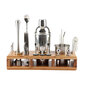 Cocktail Shaker Setti puujalustalla ruostumattomasta teräksestä valmistettu siivilä Jigger Muddler Spoon Bartender Kit hinta ja tiedot | Keittiövälineet | hobbyhall.fi