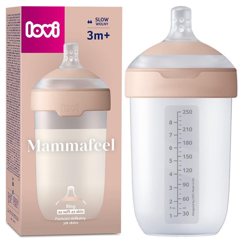 Lovi Mammafeel -pullo, 3kk+, 250ml hinta ja tiedot | Tuttipullot ja tarvikkeet | hobbyhall.fi