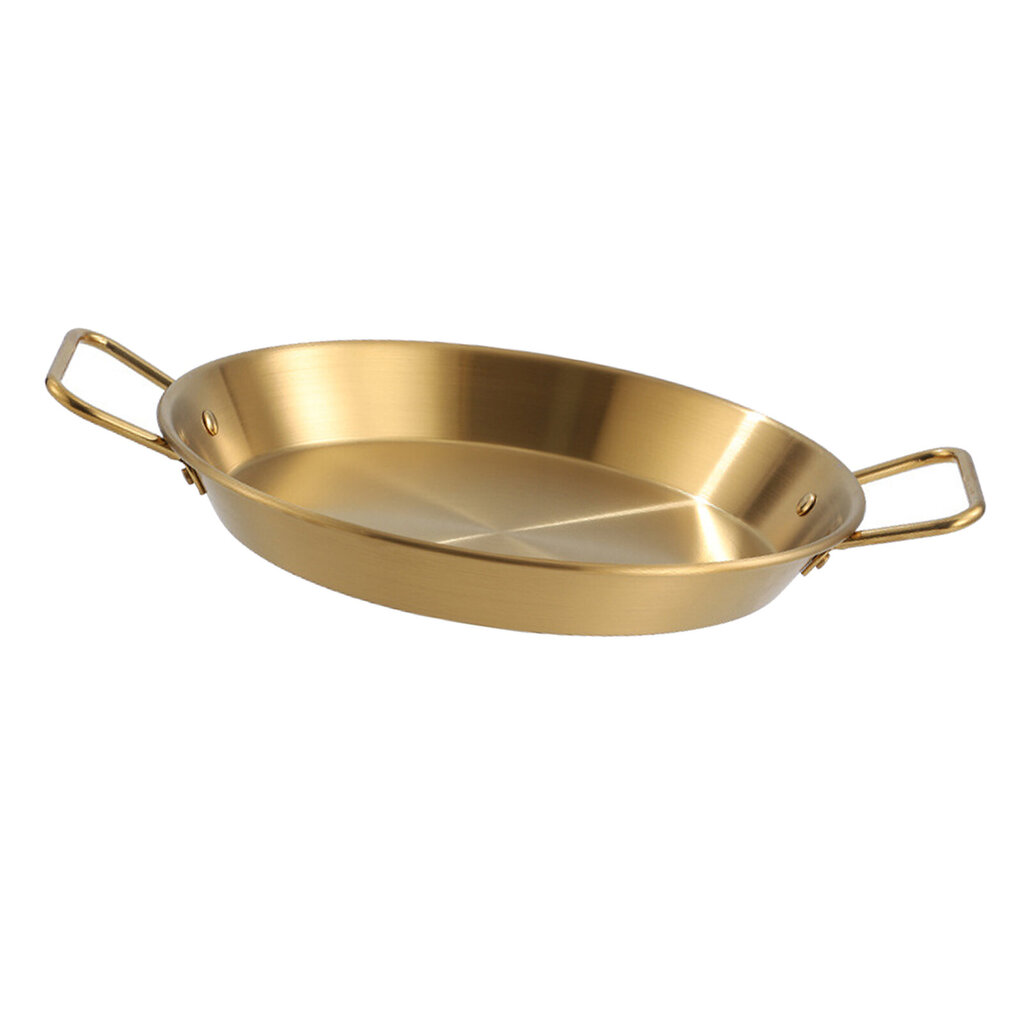 Paella Pan ruostumattomasta teräksestä valmistettu kaksikahvainen monipuolinen kala- ja äyriäishummerilautanen Paella-keittoastiat kotiravintolaan hinta ja tiedot | Paistinpannut | hobbyhall.fi