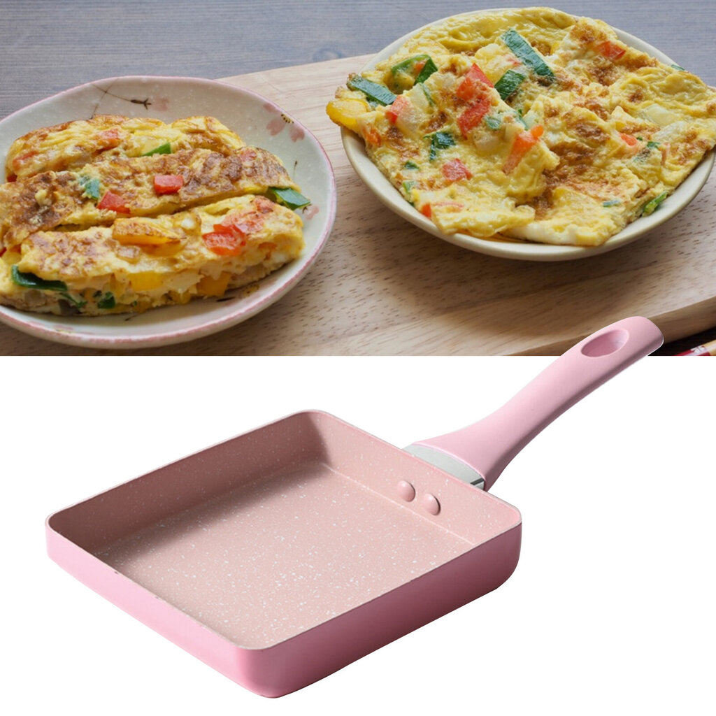 Tamagoyaki Pan Prevent Stick Mini japanilainen munakaspannu Aamiaispannu keittiötarvikkeille Pinkki 15x18cm / 5,9x7,1 tuumaa hinta ja tiedot | Paistinpannut | hobbyhall.fi