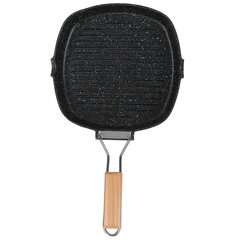 NonStick Käytännöllinen paistinpannu Pihvipannu BBQ taitettavalla kahvalla keittiötarvikkeet (24 cm) hinta ja tiedot | Paistinpannut | hobbyhall.fi