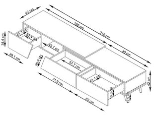 TV-taso Layland 12918744, harmaa/ruskea hinta ja tiedot | TV-tasot | hobbyhall.fi