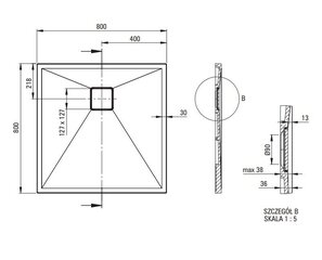 Neliömäinen suihkualusta Deante Correo, 80x80 cm hinta ja tiedot | Suihkualtaat | hobbyhall.fi