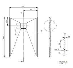 Suorakulmainen suihkualusta Deante Correo, 100x70 cm hinta ja tiedot | Suihkualtaat | hobbyhall.fi