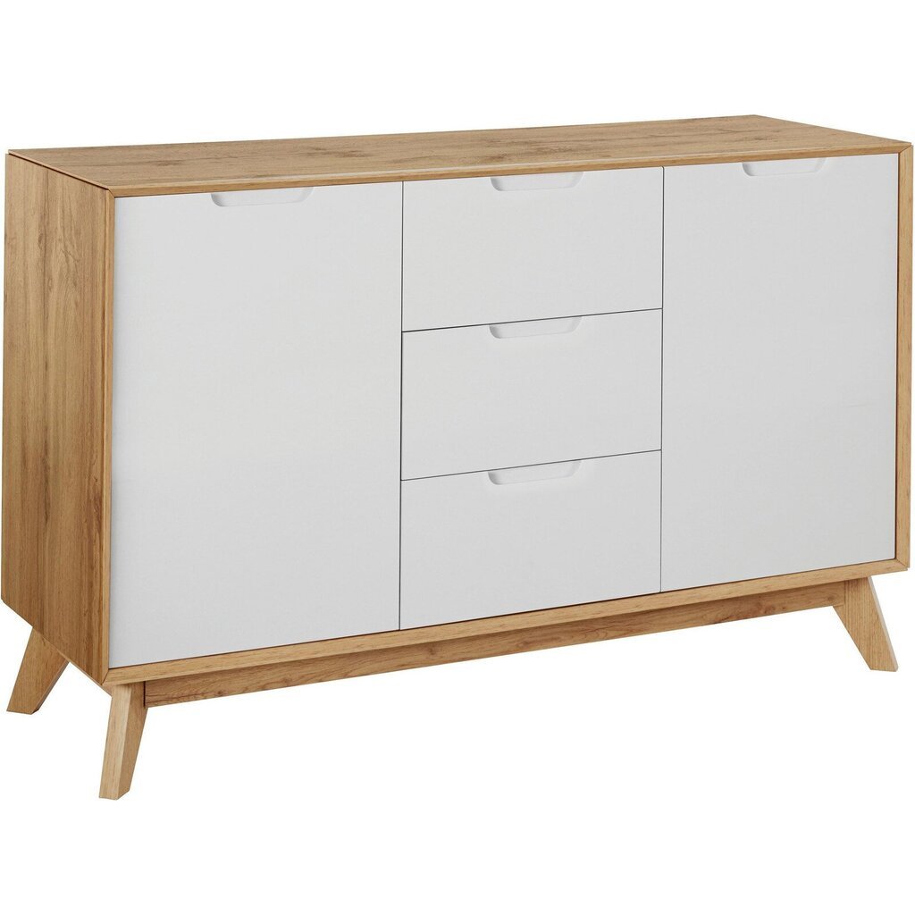 Komoda Sideboard, valkoinen/ruskea hinta ja tiedot | Keittiökalusteet | hobbyhall.fi