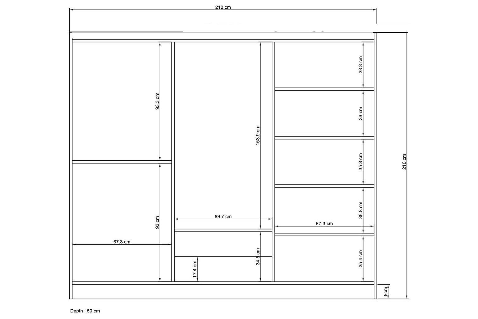 Asir Lavinia 1056 vaatekaappi, valkoinen hinta ja tiedot | Kaapit | hobbyhall.fi