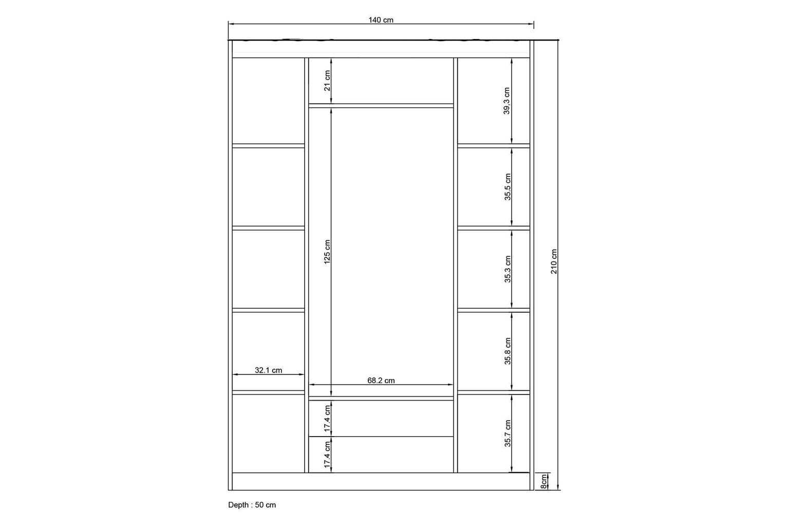 Asir Lavinia 1054 vaatekaappi, valkoinen hinta ja tiedot | Kaapit | hobbyhall.fi